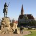 Windhoek: Reiterstandbild mit Christuskirche im Hintergrund