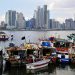 Blick auf Panama Stadt vom Hafen aus